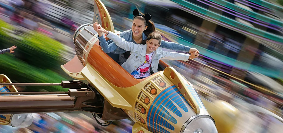 Family enjoying a ride with Disneyland Paris Priority Card access