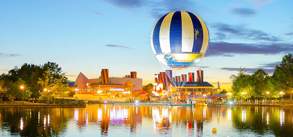 PanoraMagique tethered balloon located on Lake Disney at Disney Village