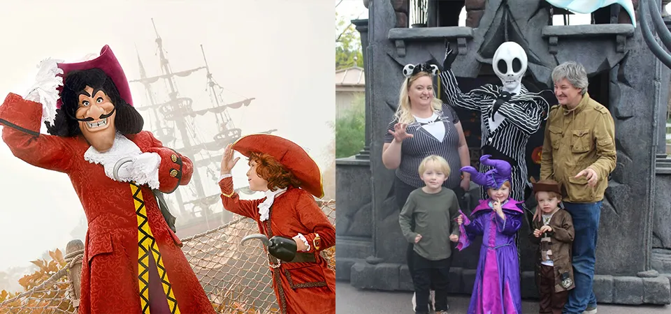Halloween outfits and costumes at Disneyland Paris.